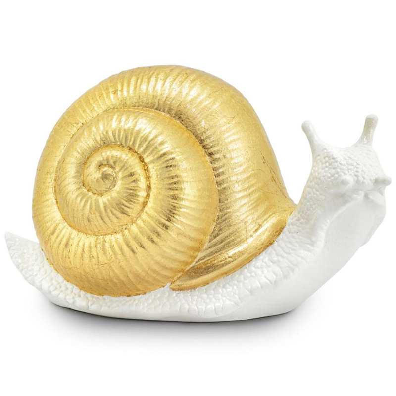 Статуэтка Abhika Snail Bisc. Goldleaf Белый Золотой в Новосибирске | Loft Concept 