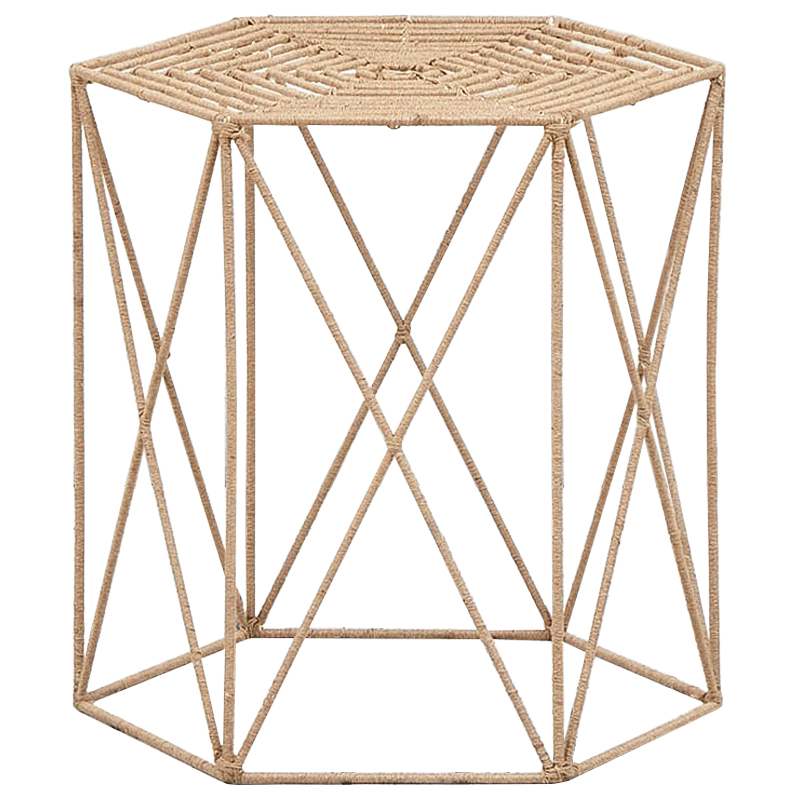 Приставной стол Wicker Alma Side Table Бежевый в Новосибирске | Loft Concept 