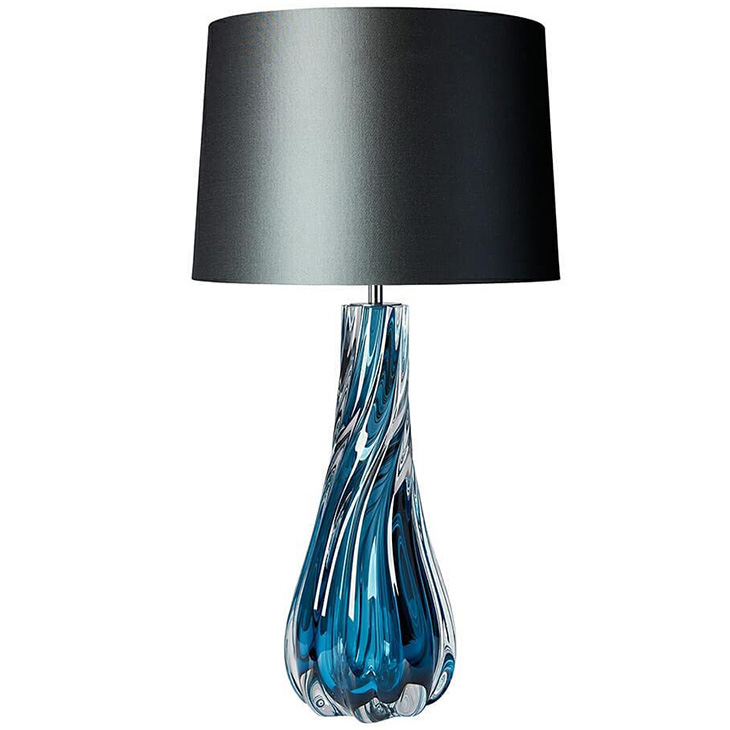 Настольная лампа Naiad Velvet Blue Table Lamp Черный Синий в Новосибирске | Loft Concept 