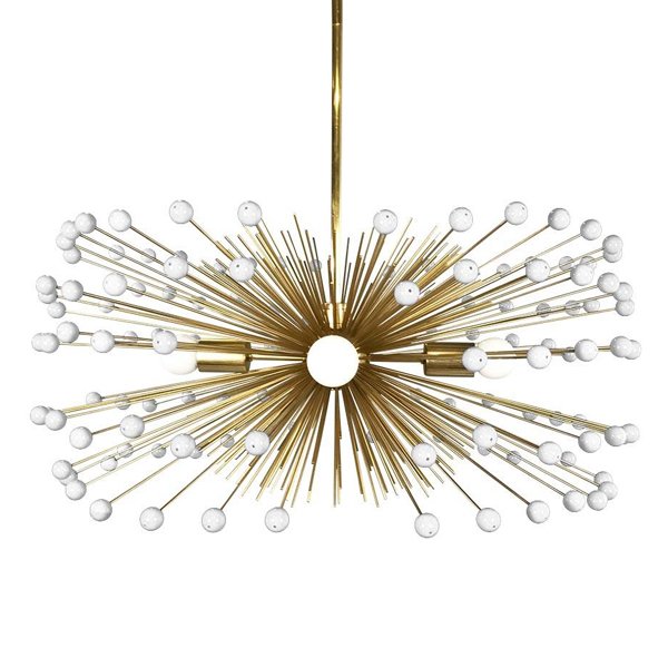 White Beaded Urchin Chandelier Sputnik  Золотой Белый в Новосибирске | Loft Concept 