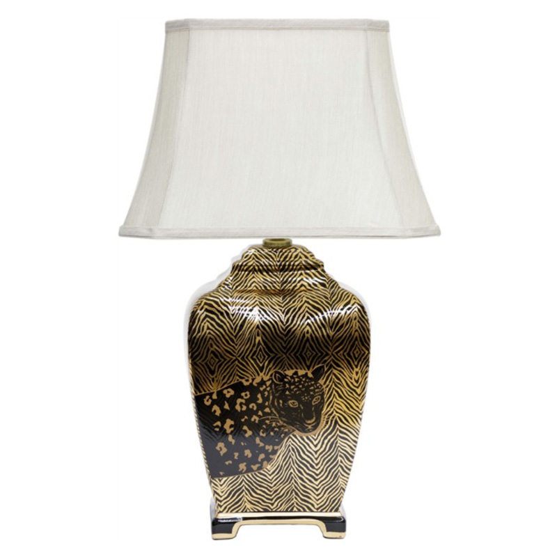 Настольная лампа Leopard Table lamp black and gold Черный Золотой Белый в Новосибирске | Loft Concept 