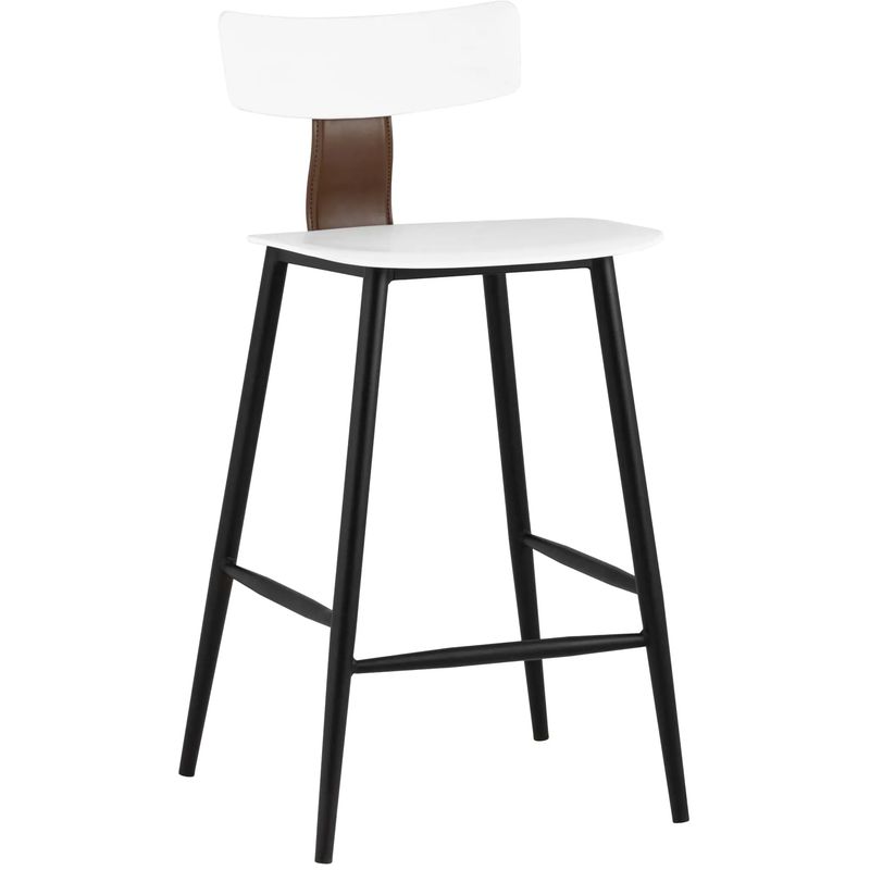 Стул Барный ANT White Eco-Leather 2 шт Белый Коричневый Черный Стул Барный ANT White Eco-Leather 2 шт Белый Коричневый Черный в Новосибирске | Loft Concept