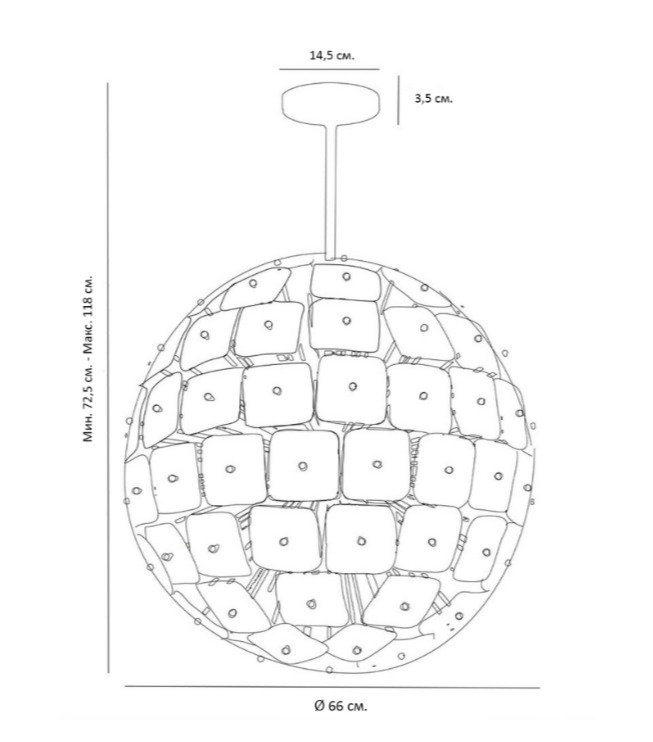 Люстра Sputnik Square Matt Chandelier в Новосибирске