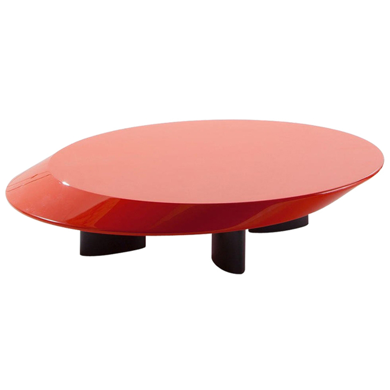 Кофейный стол Ellipse Red Glossy Coffee Table Красный Черный в Новосибирске | Loft Concept 