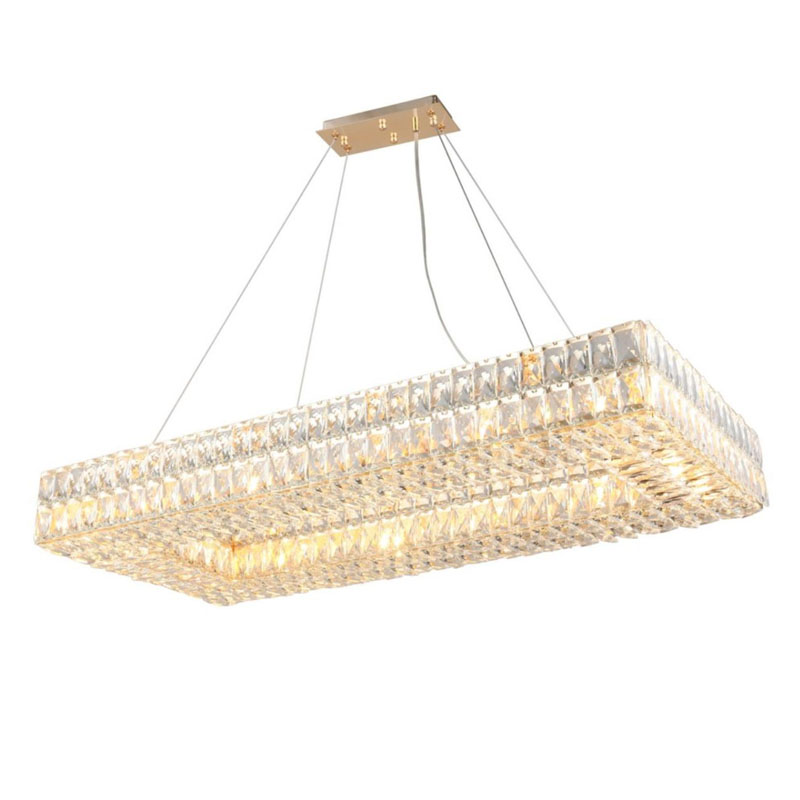 Люстра Crystal Regena Gold Rectangle Chandelier 100 Прозрачный Золотой в Новосибирске | Loft Concept 