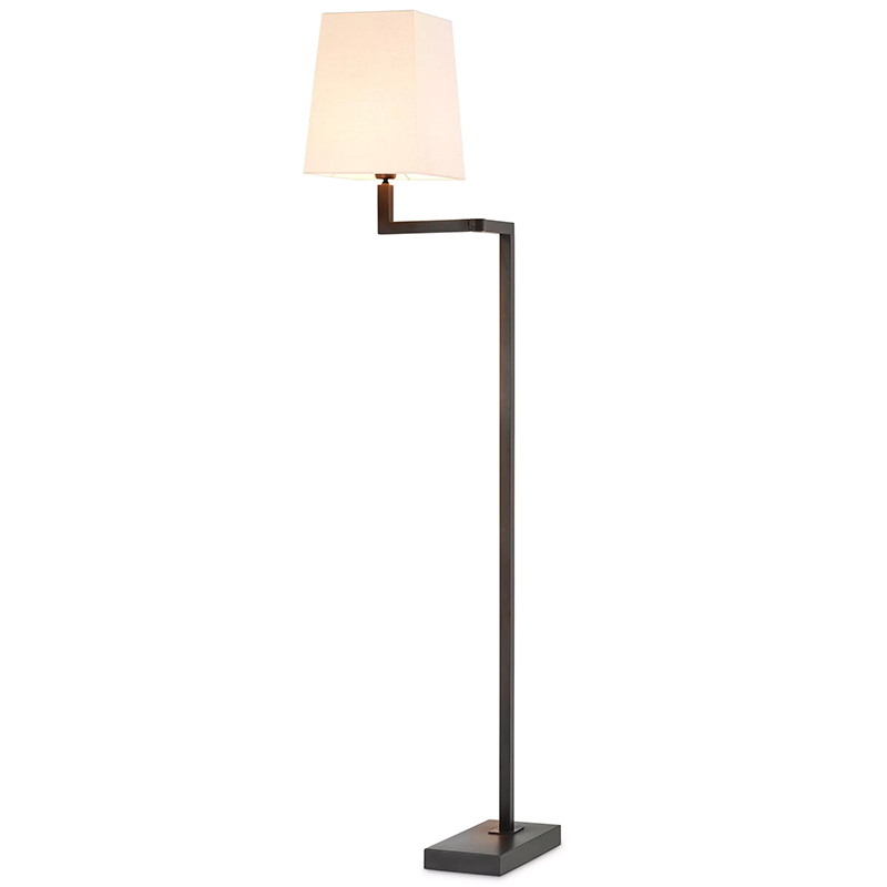 Торшер Eichholtz Floor Lamp Cambell Bronze Белый Темная бронза в Новосибирске | Loft Concept 