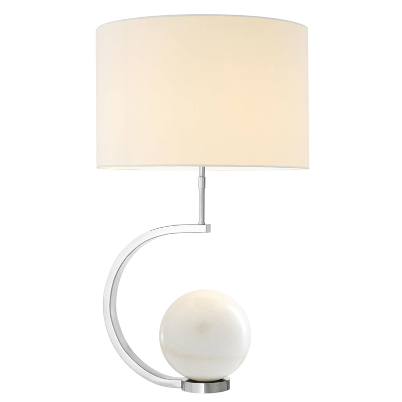 Настольная лампа Eichholtz Table Lamp Luigi white marble Белый Никель Белый Мрамор Bianco в Новосибирске | Loft Concept 