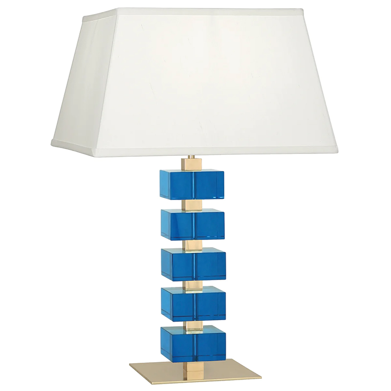 Настольная лампа Monaco Table Lamp Синий Латунь Белый в Новосибирске | Loft Concept 