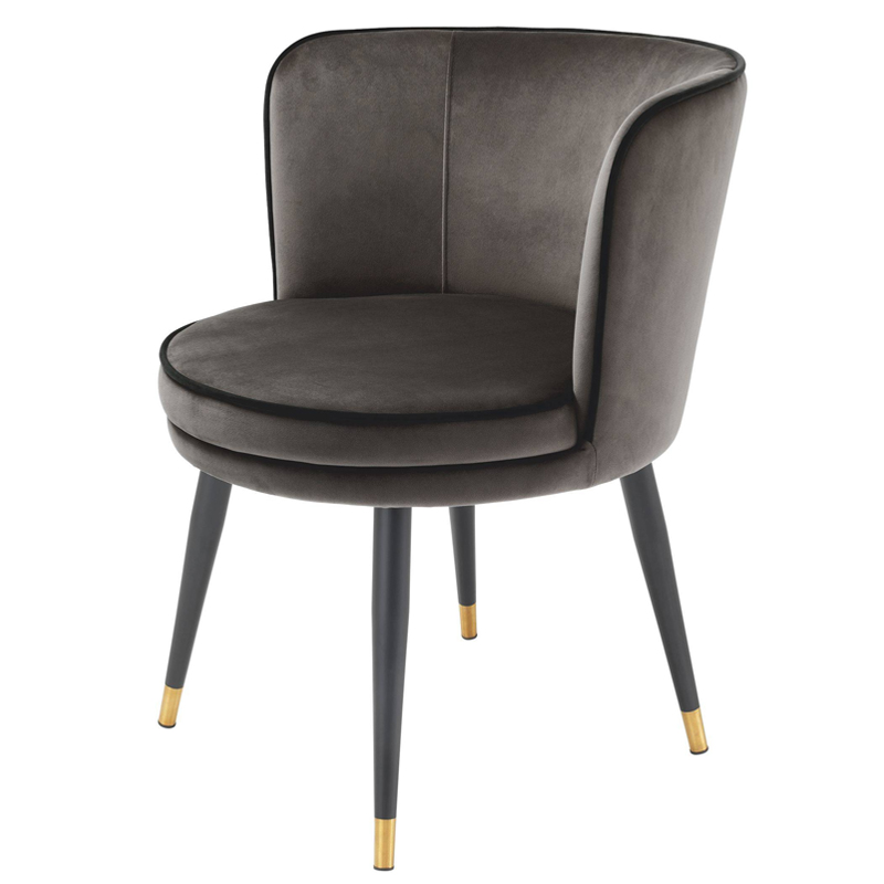 Стул Eichholtz Dining Chair Grenada grey Серый Черный Латунь в Новосибирске | Loft Concept 