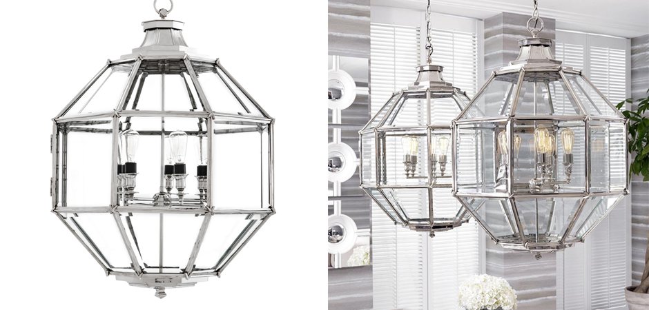 Люстра Lantern Owen Nickel L - Loft-Concept в Новосибирске