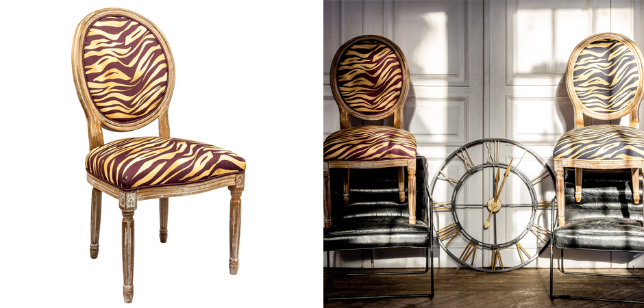 Стул с принтом Зебра Wild animals Red - фото №1