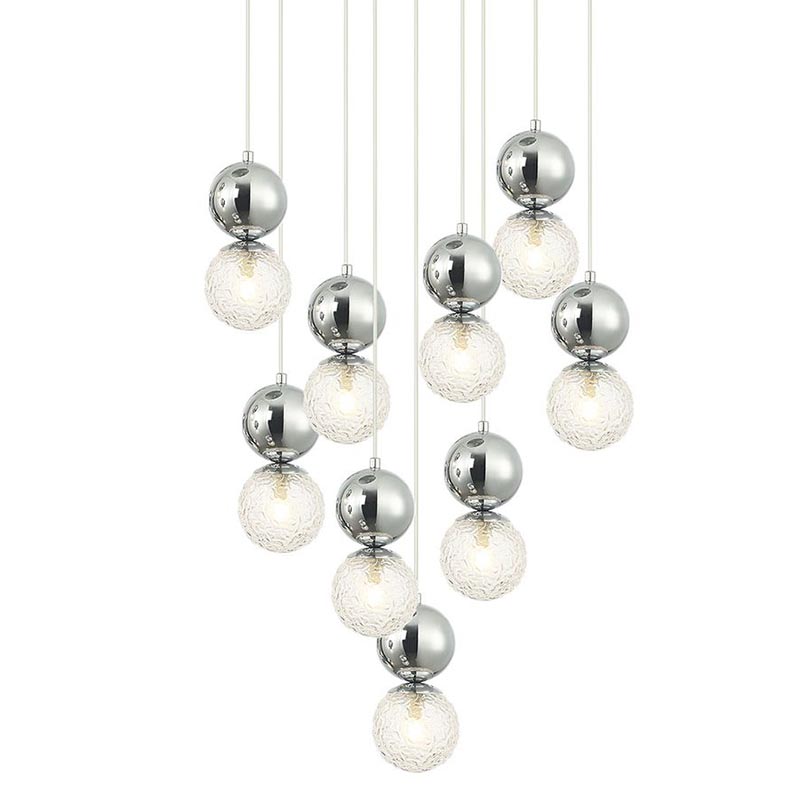 Люстра Lennert Chrome Cascade Chandelier Хром Прозрачное Стекло в Новосибирске | Loft Concept 