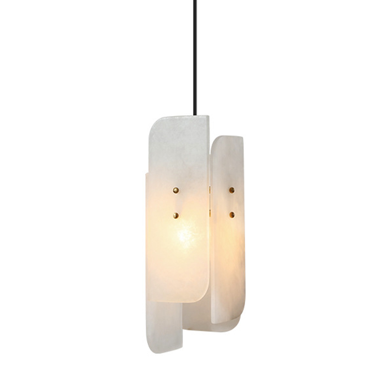 Подвесной светильник Ancel Hanging Light Белый Мрамор Bianco Глянцевое золото в Новосибирске | Loft Concept 