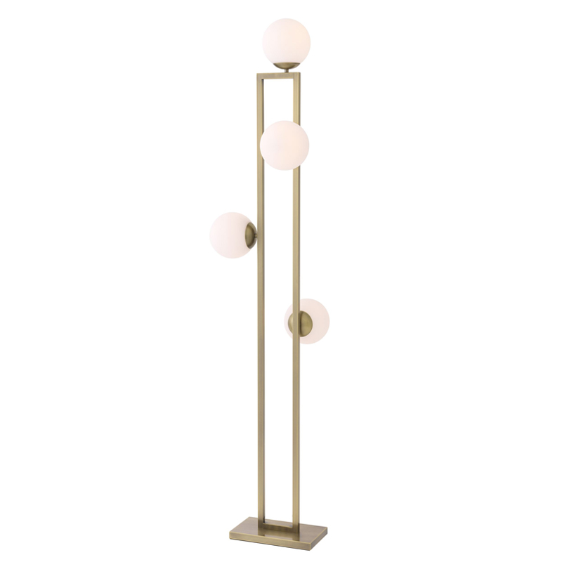 Торшер Eichholtz Floor Lamp Pascal brass Латунь Белый в Новосибирске | Loft Concept 