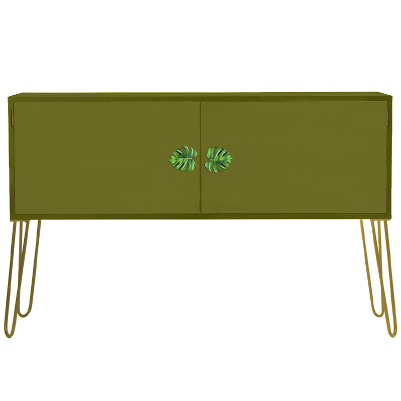 Комод длинный Monstera Green Chest of Drawers Зеленый Оливковый в Новосибирске | Loft Concept 