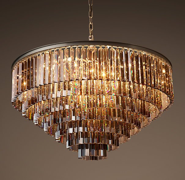 Люстра RH 1920s Odeon Smoke Glass Fringe Chandelier -80, 100 Черный в Новосибирске | Loft Concept 