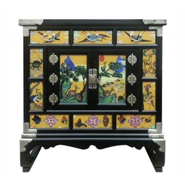 Китайский комод Chinoiserie chest of drawers yellow Желтый Черный в Новосибирске | Loft Concept 