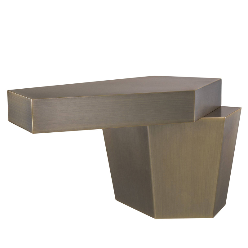 Кофейный стол Eichholtz Coffee Table Calabasas Low brass Латунь Античная полированная в Новосибирске | Loft Concept 