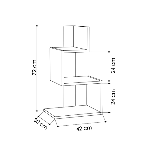 Стол приставной трехъярусный белого цвета ROSIE SIDE TABLE WHITE OAK в Новосибирске