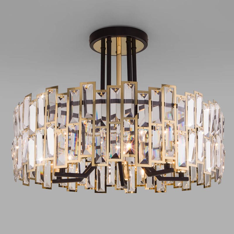 Потолочная люстра Darkness Chandelier gold 53 Черный Прозрачный (Transparent) Золотой в Новосибирске | Loft Concept 