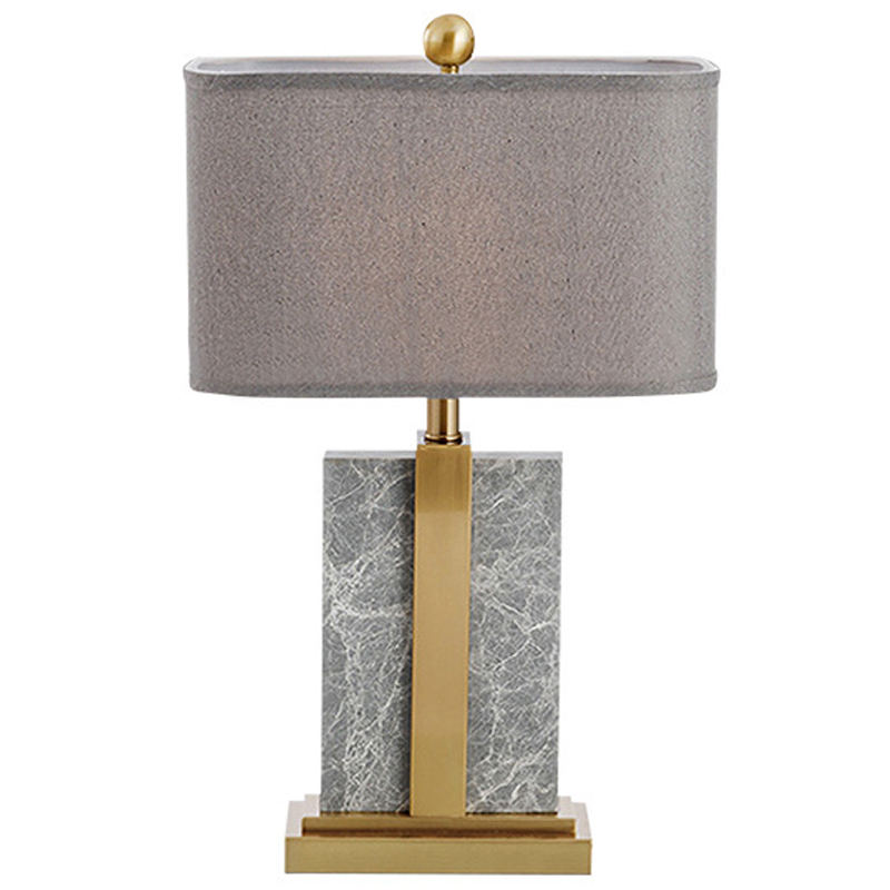 Настольная лампа Marble Brass Grey Table Lamp Серый Латунь в Новосибирске | Loft Concept 