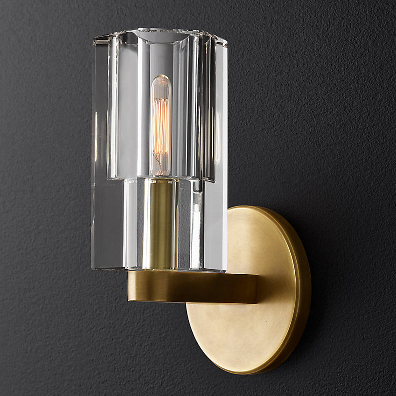 Бра Restoration Hardware Arcachon Single Sconce Прозрачное Стекло Латунь в Новосибирске | Loft Concept 