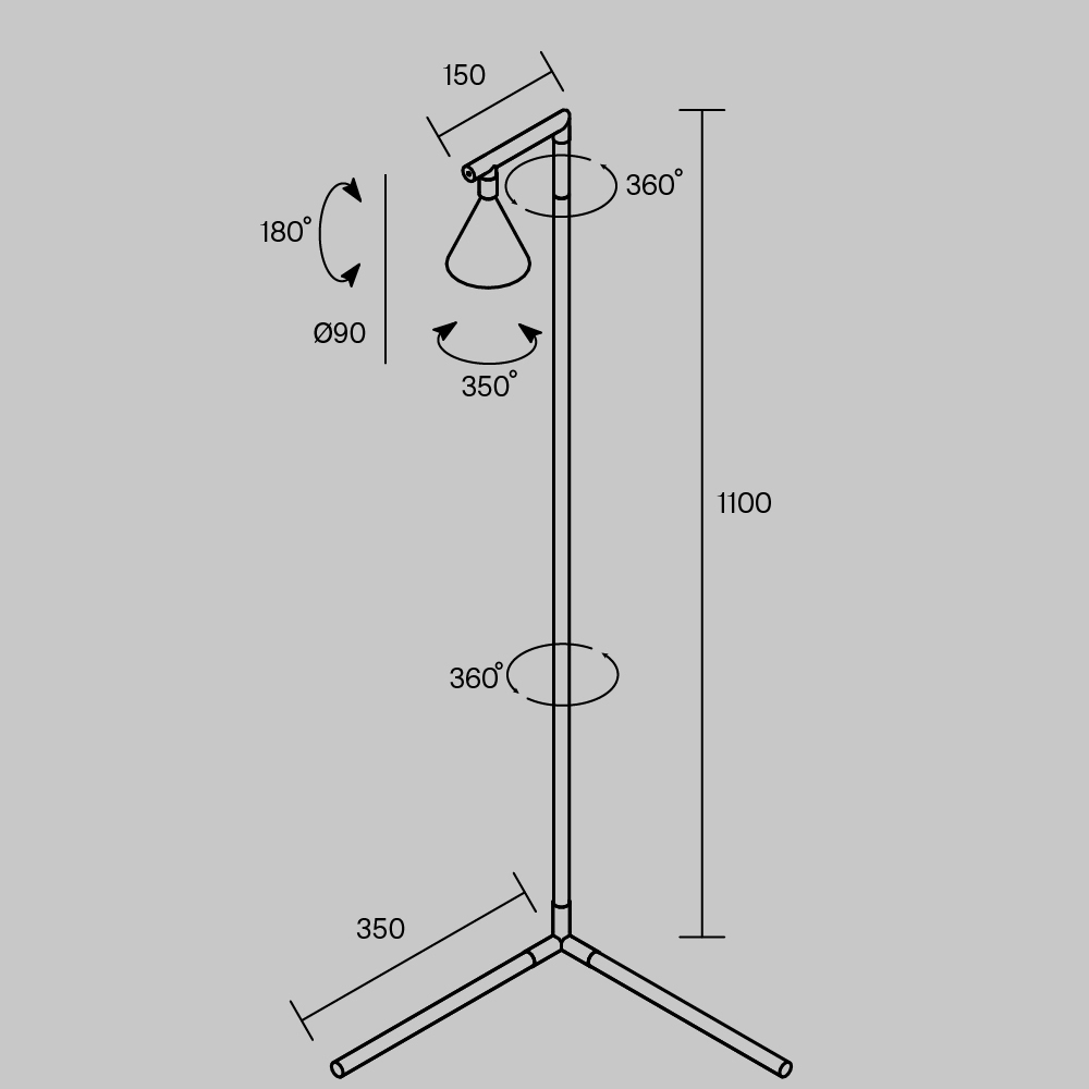 Напольный торшер светодионый Stripe 3000К 20Вт в Новосибирске