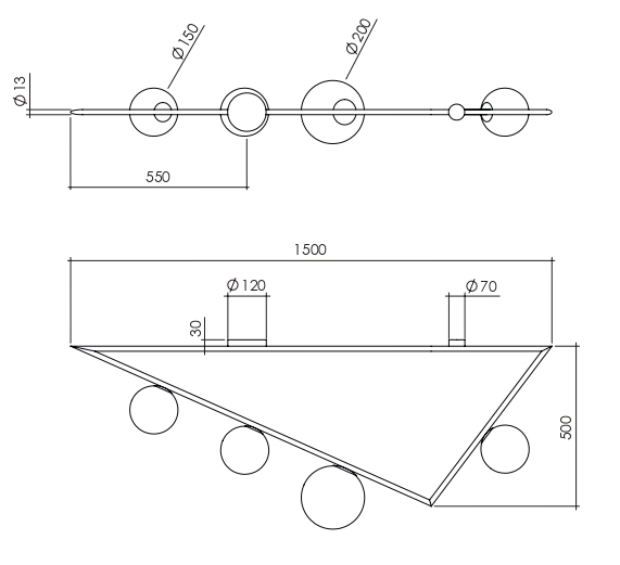 Потолочный светильник Atelier Areti Girlande Ceiling Triangle в Новосибирске