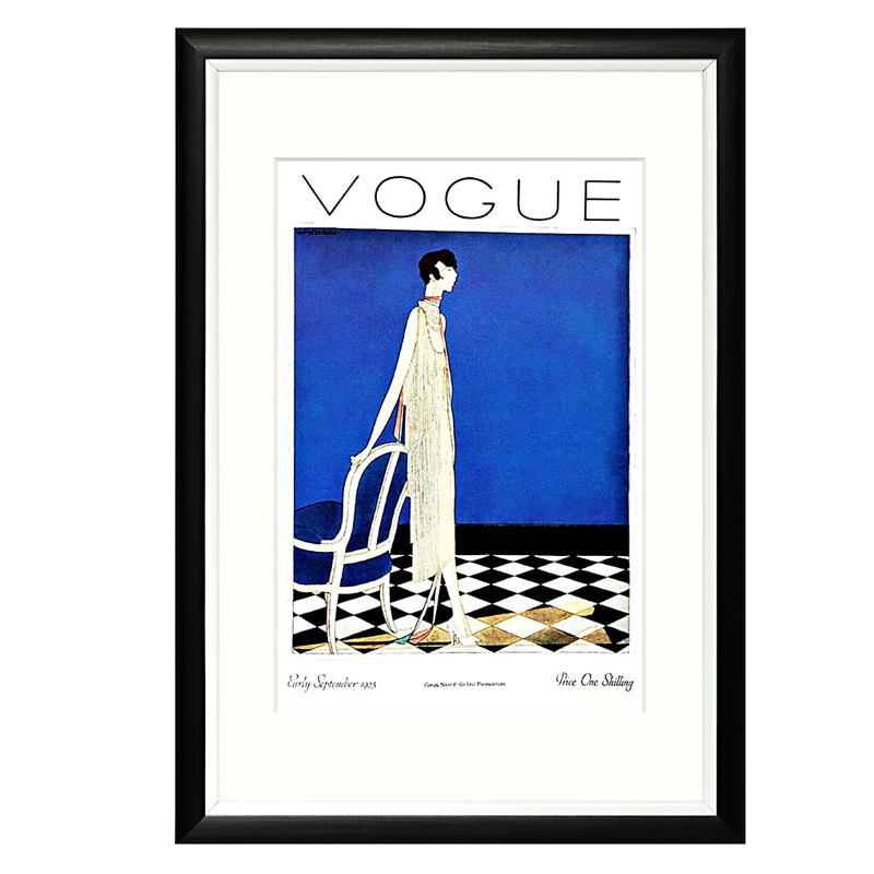 Постер Vogue September 1925 Синий Черный Белый в Новосибирске | Loft Concept 