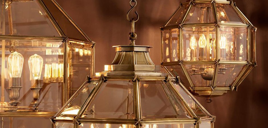 Люстра Lantern Owen Brass M - Loft-Concept в Новосибирске