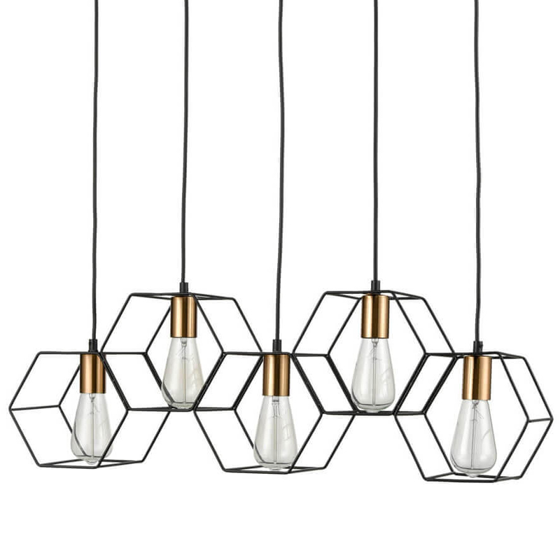 Люстра Loft Wire Cage Pendant 5 Черный в Новосибирске | Loft Concept 