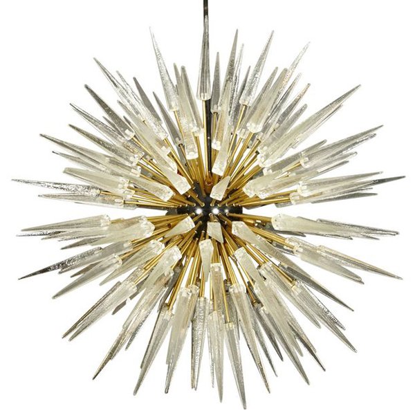 Murano Spike  Sputnik Rock Chandelier Золотой Черный Прозрачное Стекло в Новосибирске | Loft Concept 