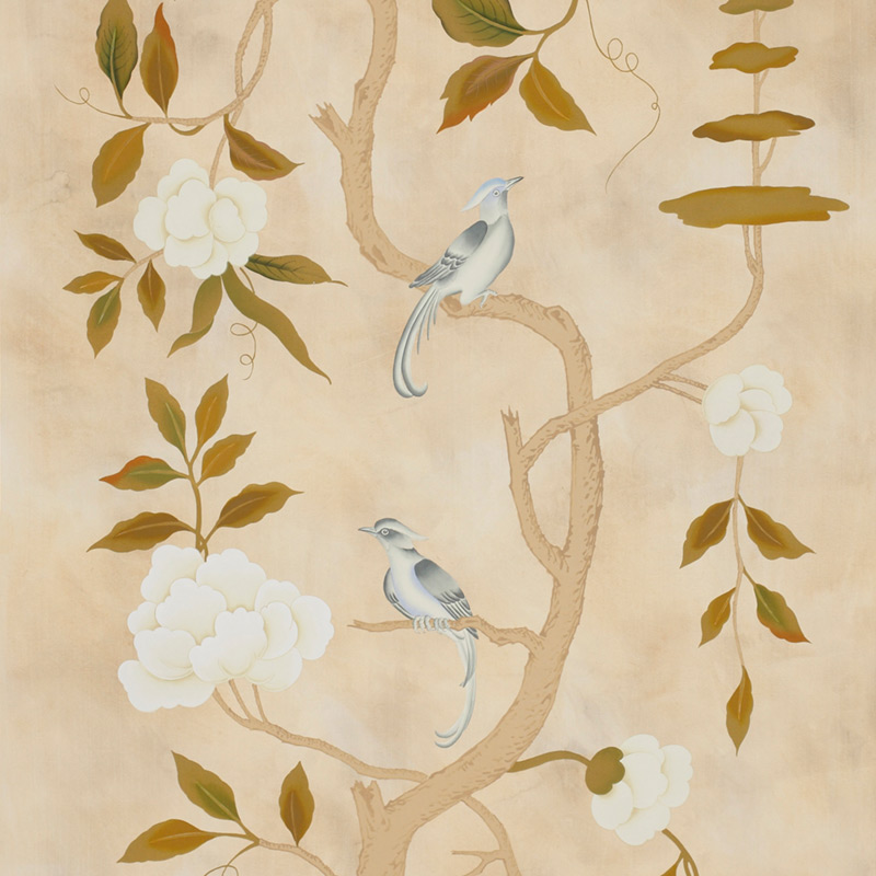 Обои ручная роспись Gustavian Tree of Life Special Colourway on Edo custom white painted silk Обои ручная роспись Gustavian Tree of Life Special Colourway on Edo custom white painted silk в Новосибирске | Loft Concept