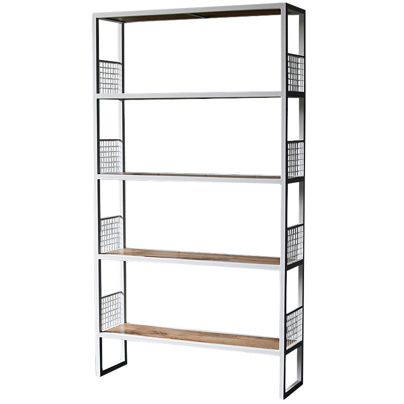 Стеллаж Richie Industrial Metal Rust White Rack Древесина Белый в Новосибирске | Loft Concept 