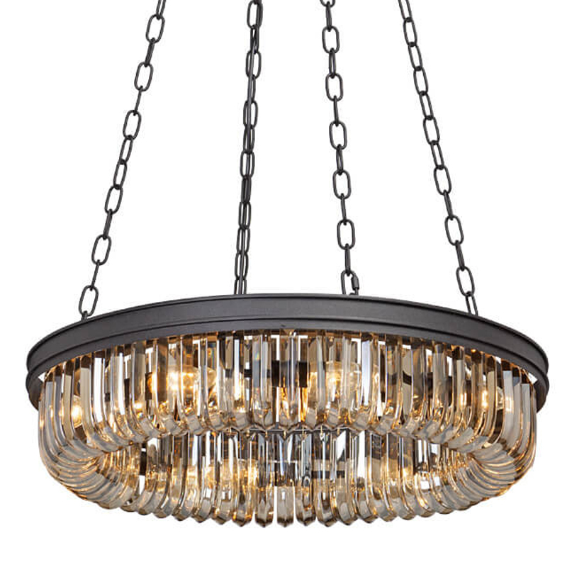 Люстра Retro Frozen Amber Glass Chandelier D 62 Черный в Новосибирске | Loft Concept 