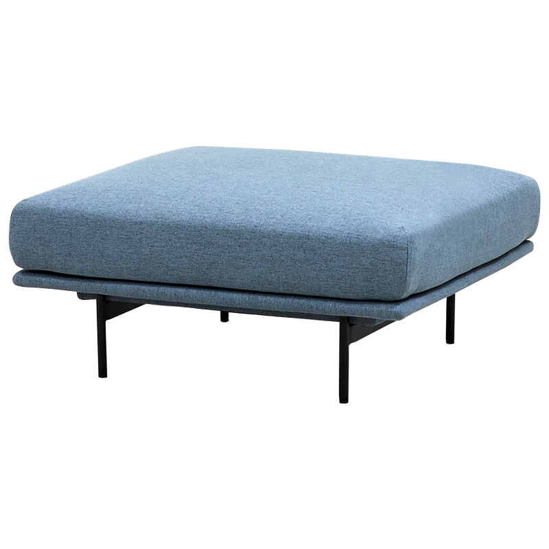 Оттоманка голубая Vergil Blue Ottoman Голубой Черный в Новосибирске | Loft Concept 