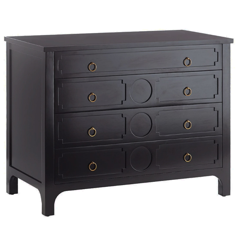 Комод с 4-мя ящиками Lawrence chest of drawers Black Черный Черный в Новосибирске | Loft Concept 