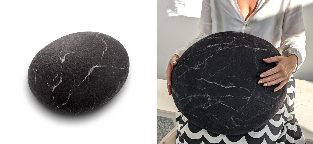 Пуф - Черный Мрамор  - фото