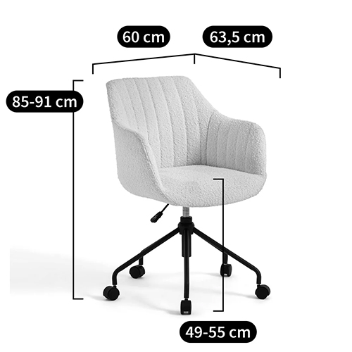 Вращающееся кресло с обивкой букле Boucle Office Chair в Новосибирске