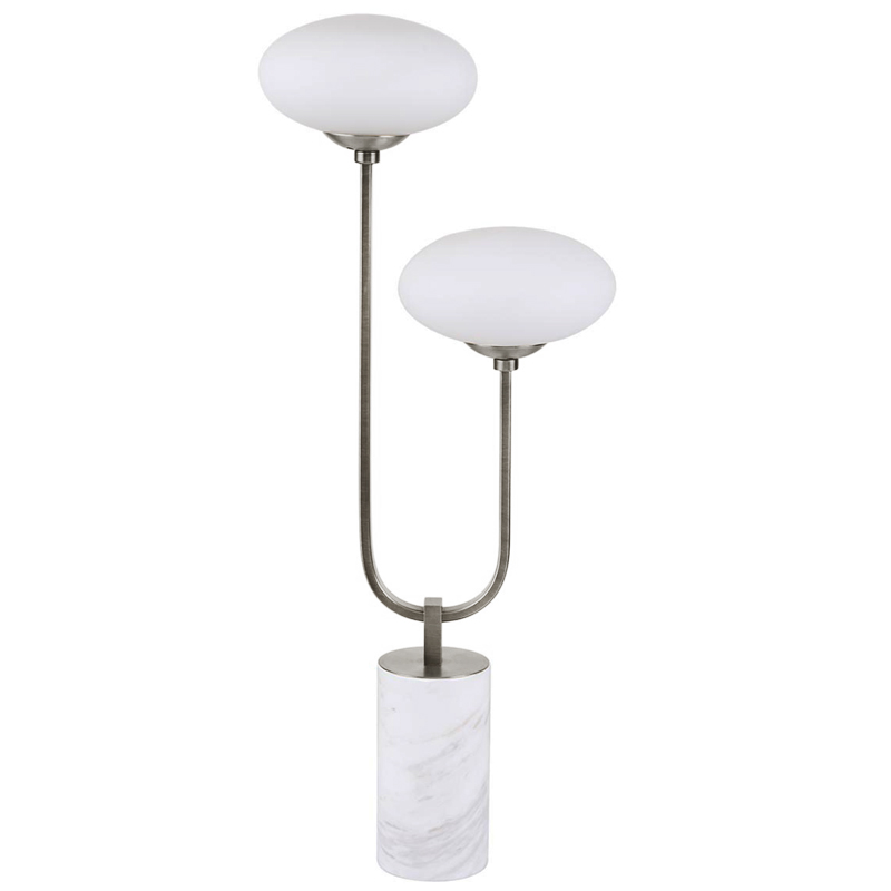 Oval Balls Mushrooms Table Lamp Silver Серебряный Прозрачный белый в Новосибирске | Loft Concept 