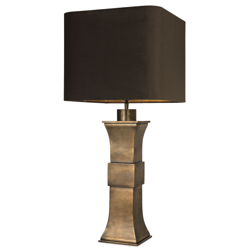 Настольная лампа Eichholtz Table Lamp Avia Латунь Античная полированная Черный в Новосибирске | Loft Concept 