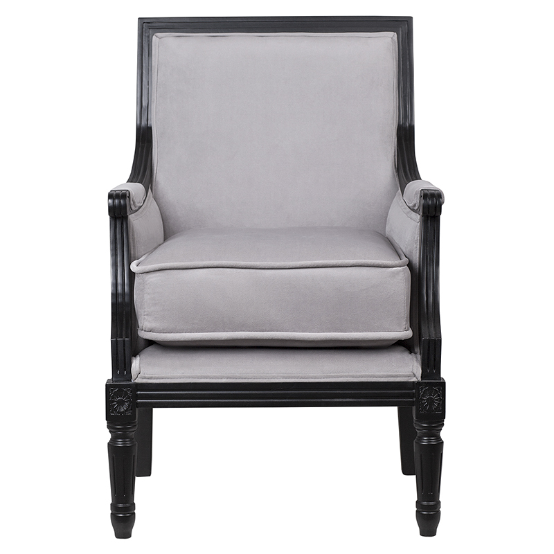 Кресло Harry Armchair black and grey velour Серый Черный в Новосибирске | Loft Concept 