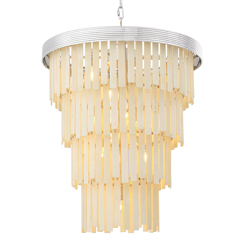 Люстра Eichholtz Chandelier Arizona L Nickel Никель ivory ( слоновая кость ) в Новосибирске | Loft Concept 