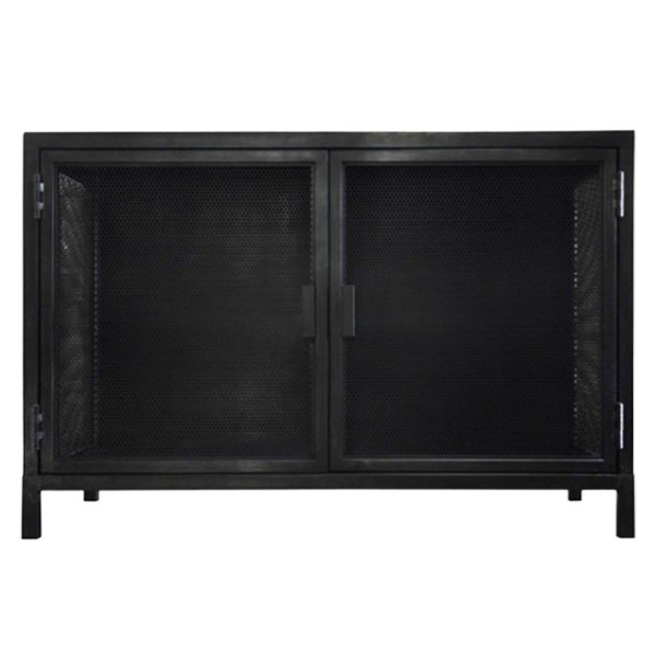 Буфет с 2-мя дверцами из металлической сетки Industrial Loft Dark Metal 2 Door Beto Cabinet Черный в Новосибирске | Loft Concept 