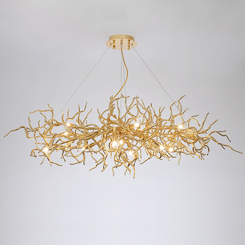 Люстра Felicite Long Gold Branches Chandelier Золотой в Новосибирске | Loft Concept 