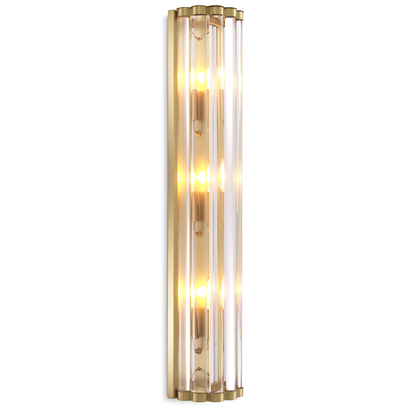 Бра Eichholtz Wall Lamp Amalfi Brass Прозрачное Стекло Латунь в Новосибирске | Loft Concept 