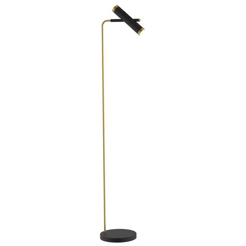 Торшер Rainer Floor Lamp black Черный Золотой в Новосибирске | Loft Concept 