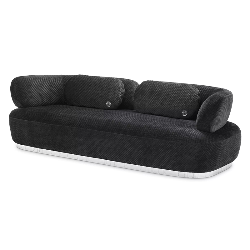 Диван Philipp Plein Sofa Signature Чёрный Черный Золотой в Новосибирске | Loft Concept 