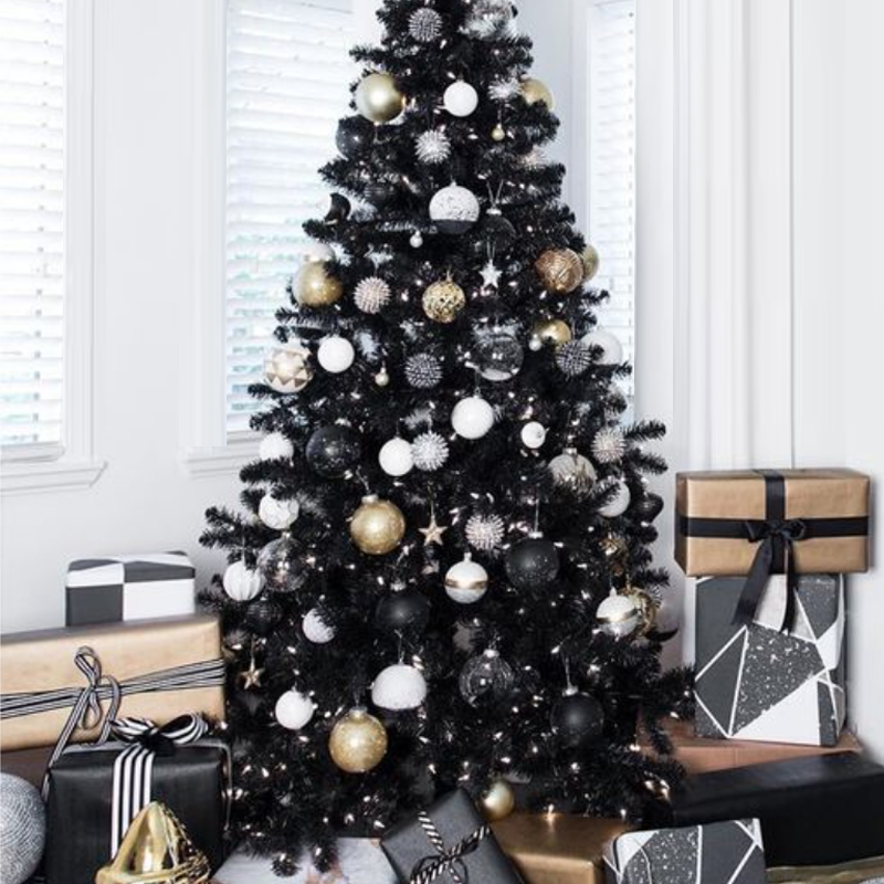 Дизайнерская Ель Christmas Tree Black and Gold Decor Черный Белый Золотой в Новосибирске | Loft Concept 