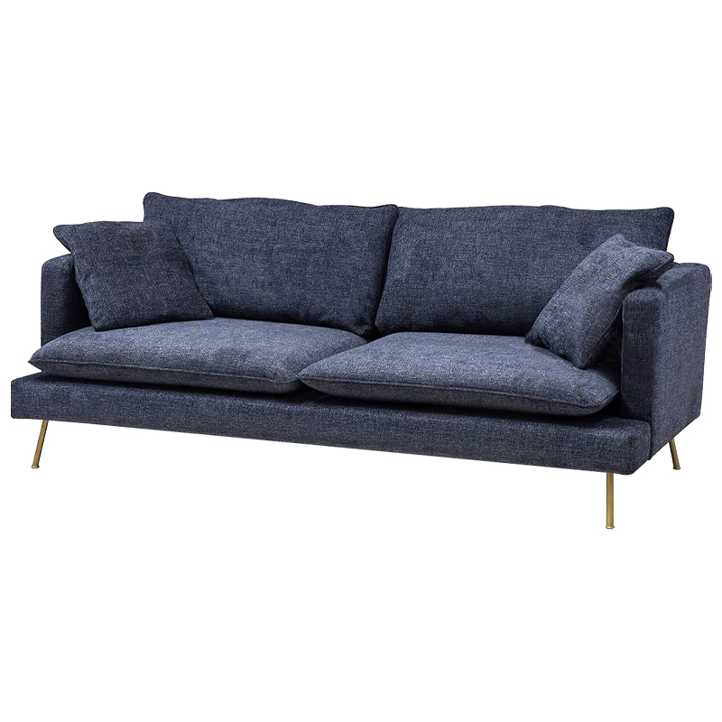 Диван Lambert Sofa Blue Синий Синий Золотой в Новосибирске | Loft Concept 